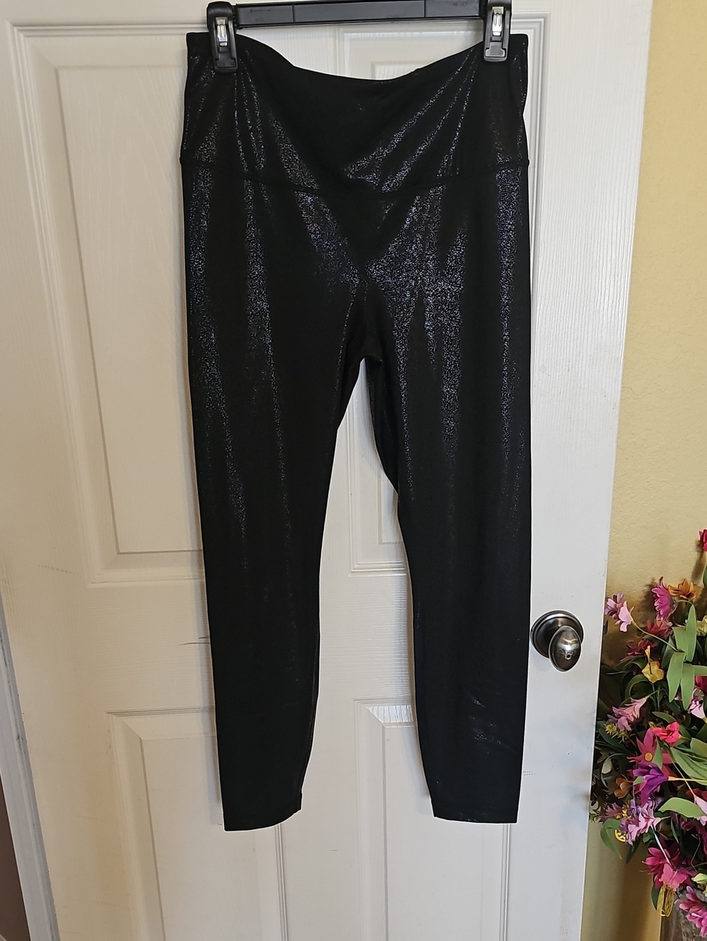 90 Degree By Reflex Black Shimmer Active Leggings